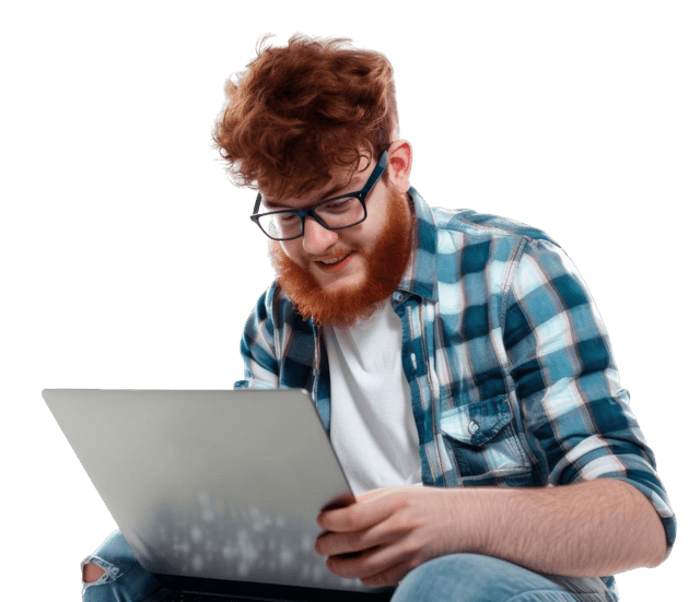 Developer working on laptop